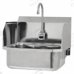 SANI-LAV Hands-Free Sink: 1 Stations, 7 in Bowl Dp, 17 in Bowl Lg, 14 in Bowl Wd, Faucet Included (MPN ES2-507L-0.5). Key specifications — Includes Side Splash: Side Splash Included; Series: Stainless Steel Hand Wash Sink; Brand: SANI-LAV; Power Source: AC Powered.