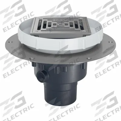 ZURN Floor Drain: 9 7/8 in Overall Dia, 5 in Grate Size, 3 in Nominal Pipe Size - Height Adjustable Floor Drains