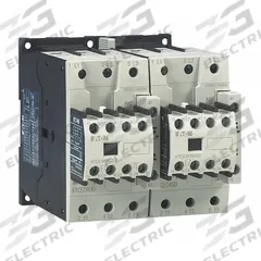 EATON IEC Magnetic Contactor: Reversing, 3 Poles, 3NO Contacts, 50 A, 24V AC Coil (MPN XTCR050D11T). Key specifications — Brand: EATON; Integrated Surge Suppression: Yes.