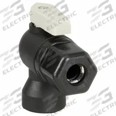 PARKER Manual Two-Way Ball Valve: 1/4 in, Polypropylene, Angle, Sweat x FNPT, Full Port Ball Port (MPN FTPPB6VFE4). Key specifications — Brand: PARKER; Handle: Lever.