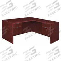 LEGACY L-Shaped Office Desk: Melamine, Mahogany, 2 Pedestals, 2 Drawers, 71 in Overall Wd (MPN LLD713547MH). Key specifications — Desktop Material: Melamine; Includes Modesty Panel: Yes; Kit Product Type: L-Shaped Office Desk; Desktop Color: Mahogany; Brand: LEGACY; Frame Color: Mahogany; Frame Material: Melamine; Product Type: L-Shaped Office Desk.