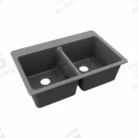 ELKAY Sink: 33 in Overall Lg, 22 in Overall Wd, 9 1/2 in Bowl Dp, 14 1/4 in Bowl Lg, 2 Bowls (MPN ELG3322GT0). Key specifications — Brand: ELKAY; Color Family: Silver/Gray.