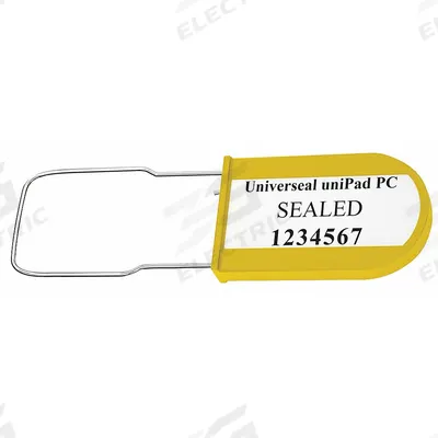 UNIVERSEAL Padlock Seals: Yellow, Plastic, 100 lb Breaking Strength, 1 3/16 in Hasp Lg - Metal Hasp Padlock Seals