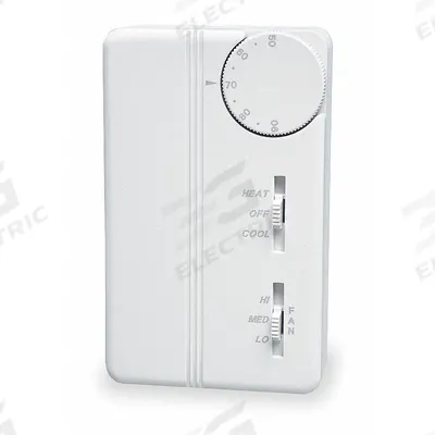 PECO Fan Coil Thermostat: Heat and Cool, Cool-Heat-Off, 50° to 90°F, Slide Switch - Analog Fan Coil Unit Thermostats