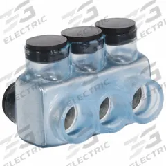 POLARIS Multitap Connector: 3 Port, Double-Sided Entry, 6 AWG – 350 kcmil Wire Size, Clear (MPN IPLD350-3CB). Key specifications — Body Material: Aluminum; Brand: POLARIS.