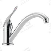 DELTA Low Arc Kitchen Faucet: Delta Commercial, Brass, Single-Post, Deck, 1 Mounting Holes, Chrome (MPN 101LF-HDF). Key specifications — Series: Delta Commercial; Brand: DELTA.
