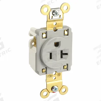 HUBBELL Receptacle: Single, 5-20, Gray, 125V AC, 20 A, 2 Pole / 3 Wire (MPN HBL5361GRY) - General Purpose Receptacles