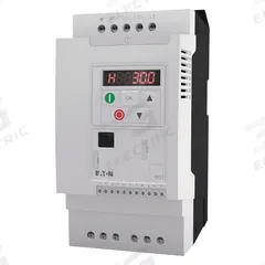EATON Variable Frequency Drive: In Phase Three, Out Phase Three, 2 hp, 4.1 A Output Current - Max (MPN DC1-344D1NB-A20CE1). Key specifications — Style: Compact; Color: White; Output Phase: Three.