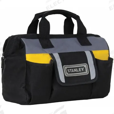 PROTO Tool Bag: 12 in W x 5 in D x 9 7/8 in H, Black, Polyester, 12 Pockets - Polyester Wide-Mouth Tool Bags