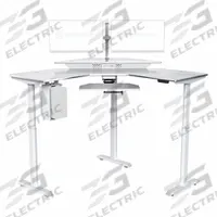 VERSADESK Standing Desk: White, Wood, 60 in Overall Wd, 60 in Overall Dp, 45 1/2 in Max Desktop Ht (MPN VT1286060-03-05). Key specifications — attr989930: White; attr989931: Laminate; attr989903: VERSADESK; attr989914: White; attr989916: Wood.