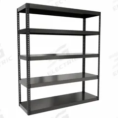 HALLOWELL Boltless Shelving: Standalone, Extra-Heavy-Duty, 72 in x 24 in, 84 in Overall Ht, Steel (MPN HCR722484-5ME). Key specifications — Finish: Powder Coated; Maximum Post Load Capacity: 6,000 lb with Beams Evenly Spaced at 21 in; Decking Material: Steel; Color: Black; Beam Profile: Angle; Brand: HALLOWELL; Side Panel: Open.