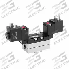 AVENTICS Solenoid Air Control Valve: Series 581, Double Solenoid, Five-Way / Two-Position, 24V DC (MPN 5811290650). Key specifications — attr1077643: Plug-In; attr1093108: Solenoid Coil Included; attr1077629: AVENTICS; attr1077665: Internal Pilot; attr1077689: Detent; attr1077692: 581; attr1077625: 5811290650; attr1077679: Non-Locking.