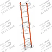 WERNER Straight Ladder: 8 ft Ladder Size, Fiberglass, 300 lb Load Capacity, 20 lb Wt, 8 Rungs (MPN D6208-1). Key specifications — Color: Orange; Brand: WERNER; Included Features: Mar-Resistant End Caps; Shoe Type: Slip-Resistant.