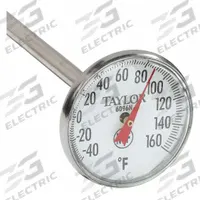 TAYLOR Dial Pocket Thermometer: -40°F to 160°F, +/- 2% Accuracy, 5 in Stem Lg, Fahrenheit (MPN 6096L). Key specifications — attr1280785: Fahrenheit; attr1275298: +/- 2%; attr1275296: TAYLOR.