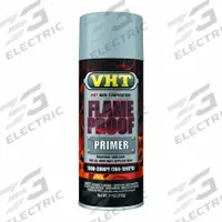 VHT Flameproof Coating: Exterior/Interior, Exhaust Systems/Headers/Inside Heads/Piston Domes, Smooth (MPN ESP100000). Key specifications — Color: Flat Gray; Coverage Area: 12 sq ft/can; Compatible Surface Material: Piston Domes; Sheen: Flat; Surface Texture: Smooth; Brand: VHT.