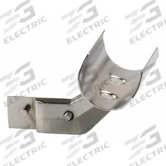 ECONOCO Center Spring Clamp Socket: Single, 2 in x 2 in x 2 in, Chrome, 16 ga Gauge, Silver (MPN DC2). Key specifications — Product Type: Spring Clip Bracket; Color: Silver; For Display Type: 1-1/4 in and 1-5/16 in Round Tubing; Material: Steel; Duty Rating: Heavy Duty; Brand: ECONOCO; Finish: Chrome; Mounting Type: Snap-on.