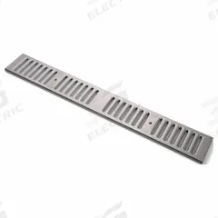 ZURN Grate: A, Rectangular, Slotted, 5 3/8 in Overall Wd, 40 in Overall Lg, 3/4 in Overall Ht, Gray (MPN P6-FS). Key specifications — Color: Gray; Brand: ZURN; Finish: Unfinished; Grate Surface Type: Slotted.