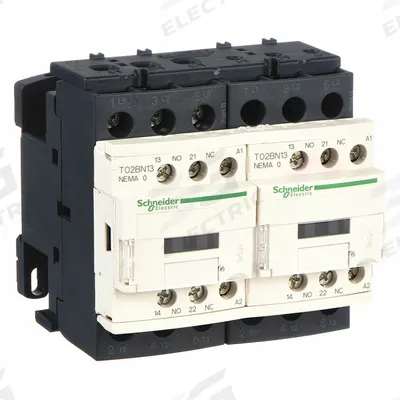 SCHNEIDER Magnetic Contactor: Reversing, 3 Poles, NEMA Size 0, 18 A - Reversing NEMA Contactors