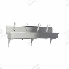 SANI-LAV Wash Station: 4 Stations, 8 in Bowl Dp, 77 in Bowl Lg, 16 1/2 in Bowl Wd, Faucet Included (MPN 58WAL-0.5). Key specifications — Includes Side Splash: Side Splash Not Included; Series: Stainless Steel Wash-Station; Brand: SANI-LAV; Power Source: AC Powered.