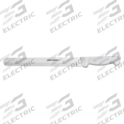 DEXTER RUSSELL Scalloped Slicer: Scalloped, 15 in Overall Lg, Steel Blade - Slicing Knives