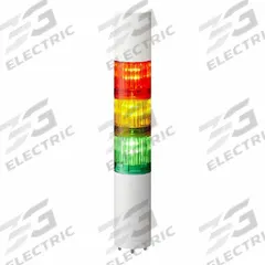 PATLITE Tower Light Assembly: 3 Tier, Sounder Tier Included, IP54, Amber/Green/Red, Direct Wire (MPN LR4-302WJBW-RYGZ). Key specifications — Manufacturer Part Number: LR4-302WJBW-RYGZ; Brand: PATLITE; Operating Voltage: 24V DC; Light Tier Color: Amber.