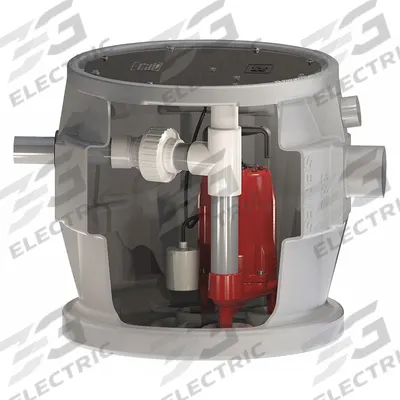 LIBERTY PUMPS Simplex Grinder System: 41 gal, 1 hp, 115V AC, 43 gpm Flow Rate @ 10' of Head - Simplex Sewage Ejector Pump Systems