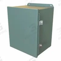 HAMMOND Electrical Enclosure: Steel, 12 in x 10 in x 8 in, NEMA 12/13/3R/4, Solid Cover, Hinged (MPN HJ12108HLP). Key specifications — Closure Method: Clamps; Brand: HAMMOND; Knockouts: Not Included.