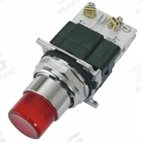 EATON Illuminated Push Button: Illuminated, Extended Profile, Metallic, 30 mm, 1NC (MPN 10250T411LRD06-51). Key specifications — Brand: EATON; Action: Momentary; Series: 10250T; Push Button Material Type: Metallic.