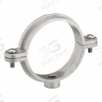 Conduit Hanger Clamp, Split-Ring: 1 in Trade Size, S61000SP00. Key specifications — Compatible Conduit Trade Size: 1 in; Compatible Conduit Type: IMC; RMC; Compatible Nominal Conduit/Pipe Size: 1 in; Compatible Pipe Size: 1 in; Finish: Polished; Indoor/Outdoor Usage: Indoor/Outdoor; Material: 316 Stainless Steel.