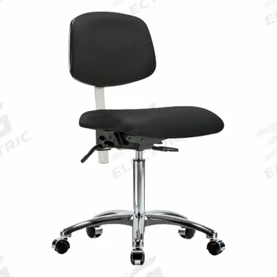 APPROVED VENDOR Cleanroom Task Chair: Vinyl, Armless, Ht Range 21 1/2 in to 29 in, 18 1/2 in Seat Wd - Vinyl Cleanroom Chairs