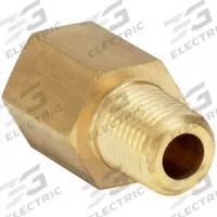 PARKER Metal Pipe Straight: Straight, Brass, 1/4 in x 1/4 in, 3,900 psi, 1 3/8 in Lg (MPN 1/4 FG-B). Key specifications — Maximum Operating Pressure: 3,900 psi.