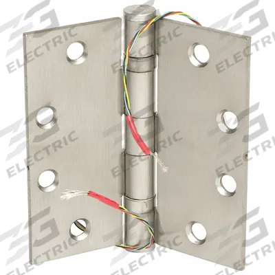 STANLEY Electrified Hinge: Steel, 4 1/2 in Leaf Ht - Electrified Butt Hinges