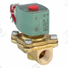 REDHAT Solenoid Valve: 2-Way, Normally Closed, 1/2 in Pipe Size, 110V AC/120V AC, Watertight (MPN 8210G002). Key specifications — Pipe Size: 1/2 in; Voltage: 120V AC; Brand: REDHAT; Coil Enclosure: Watertight.