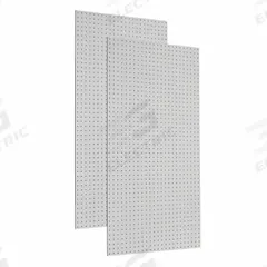 TRITON PRODUCTS Pegboard Panel: Round, 1/4 in Peg Hole Size, 48 in x 24 in x 1/4 in, White, Painted (MPN TPB-2W). Key specifications — Material: High-Density Fiberboard; Finish: Painted; Peg Hole Shape: Round; Includes: 2 Pegboards; Color: White; Brand: TRITON PRODUCTS.