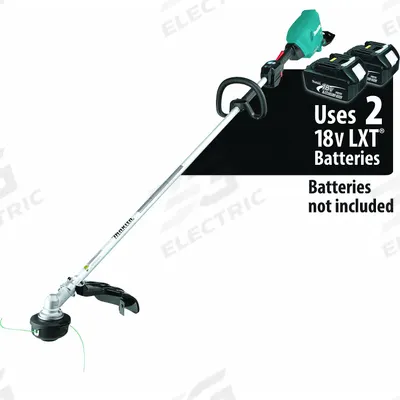 MAKITA Battery-Powered String Trimmer: 17 in Cutting Wd, Straight Shaft, 72 1/2 in Shaft Lg - Battery-Powered String Trimmers