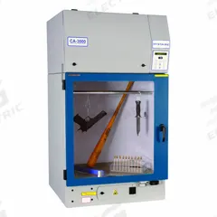 MYSTAIRE Fuming Chamber: 39 in Overall Wd, 53 in Overall Ht, Aluminum, Powder Coated (MPN CA-3000-050). Key specifications — Base/Stand Included: Yes; Housing Finish: Powder Coated; Base/Stand Material: Polypropylene; Brand: MYSTAIRE; Housing Material: Aluminum; Product Type: Fuming Chamber; Work Surface Included: Yes.