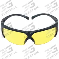 3M Safety Glasses: Amber Lens, Half-Frame, Scotchgard™ Anti-Fog, Gray Frame (MPN SF603SGAF). Key specifications — Brand: 3M; Frame Color: Gray; Lens Color: Amber; Lens Properties: Advanced Anti-Fog.