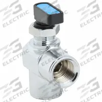 AIGNEP USA Manual Two-Way Ball Valve: 3/8 in, Nickel-Chrome Plated Brass, Angle, FNPT x FNPT, Wedge (MPN 86720-06). Key specifications — Brand: AIGNEP USA; Handle: Wedge.
