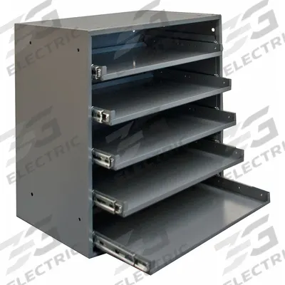 DURHAM MFG Sliding Drawer Cabinet Frame: 20 1/2 in x 12 1/2 in x 21 in, For 5 Drawers - Customizable Large Compartmented-Box Cabinets