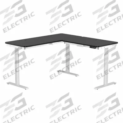 VERSADESK Standing Desk: Black, Wood, 60 in Overall Wd, 60 in Overall Dp - Electric Adjustable-Height Desks