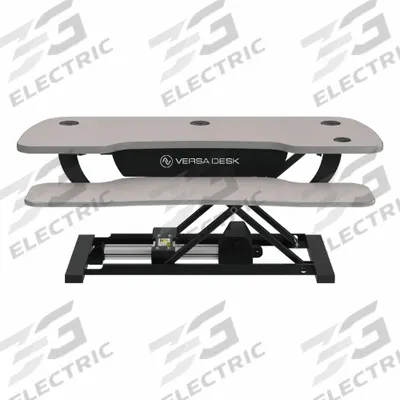 VERSADESK Standing Desk: Electronic, Gray, Wood, 40 in Overall Wd - Electronic Standing Desk Converters