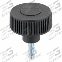 Hand Knob: Knurled, Plastic w/ Steel Thread, 1/4"-20 Thread, 20 mm Thread Lg, 40 mm Dia, Gray (MPN K0260.51A2X20). Key specifications — Brand: KIPP; Color: Gray.