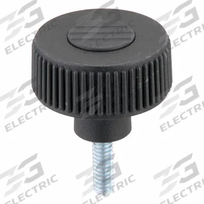 KIPP Hand Knob: Knurled, Plastic w/ Steel Thread, 1/4"-20 Thread, 20 mm Thread Lg - Knurled Knobs with Threaded Stud