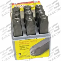 C.H. HANSON Hand Stamp Kit: 0 to 8 (With 6 Serving as 9), 1/8 in Character Ht, 2 3/4 in Shank Lg (MPN 26601). Key specifications — Brand: C.H. HANSON; Material: Steel; Characters Included: 0 to 8 (With 6 Serving as 9).