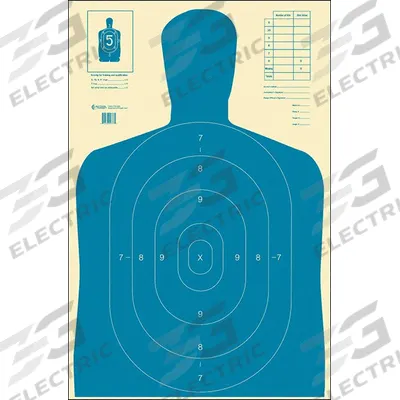 ACTION TARGET Shooting Range Targets: Paper, Silhouette Target, 35 in Ht, 23 in Wd, Blue - Silhouette Targets