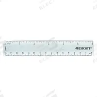 WESTCOTT Ruler: KT-40, Gen Purpose, 6 in, 0.08 in Thick, 1/16 in/1 mm, Black, Rigid, Matte, Case. Key specifications — attr939978: 1/16 in; attr944136: Case; attr934745: WESTCOTT; attr939993: Decimal; attr986193: Printed.