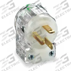 LEVITON Straight Blade Plug: Hospital Grade, 5-20P, 125V AC, 20 A, 2 Pole, 3 Blade, Clear (MPN 8315-CAT)
