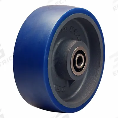 HAMILTON Caster Wheel: 8 in Wheel Dia., 3 in Wheel Wd, Polyurethane, 2,000 lb Load Rating - Easy-Roll Polyurethane Tread on Steel Core Wheels