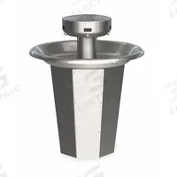 BRADLEY Wash Fountain: Silver, Stainless Steel, Circular, 36 in Overall Wd, Central Rising Drain (MPN S93-637). Key specifications — Bowl Shape: Circular; Drain Type: Central Rising; Color: Silver; Brand: BRADLEY; Series: Sentry; Sink Material: Stainless Steel; ADA Compliant: Not ADA Compliant.