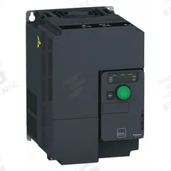 SCHNEIDER Variable Frequency Drive: In Phase Three, Out Phase Three, 10 hp, IP20, No Bypass, Compact (MPN ATV320U75S6C). Key specifications — Style: Compact; Color: Black/Blue/Gray; Output Phase: Three.